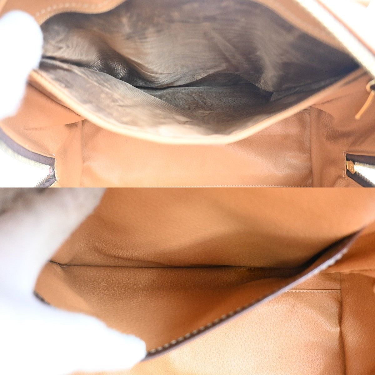 CELINE Logo Macadam Pattern Hand Bag PVC Leather Brown GHW Italy 69KC201