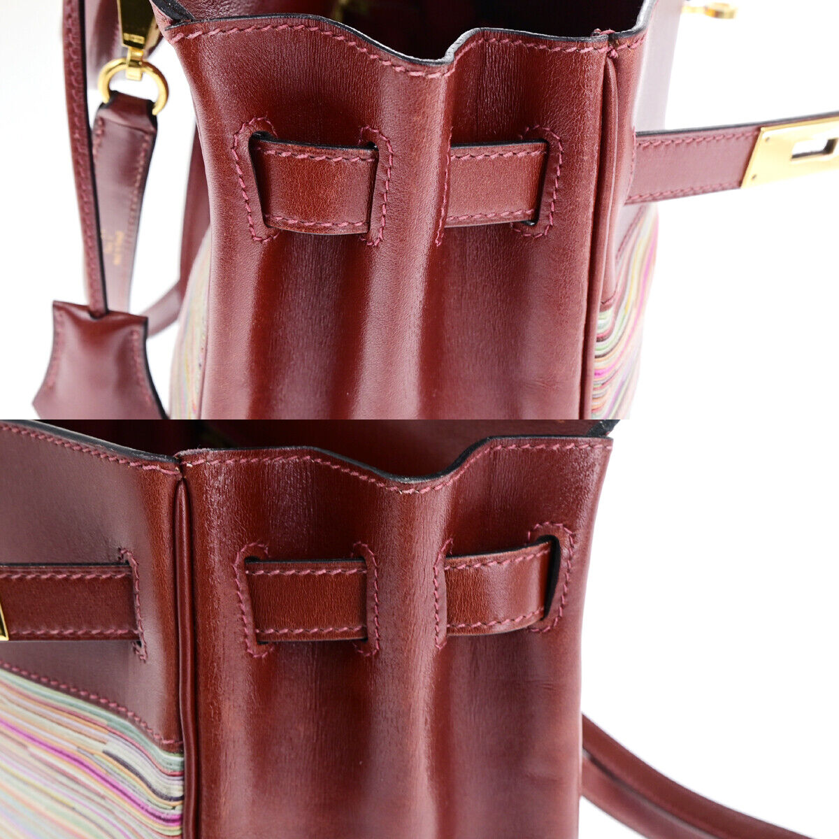 HERMES Kelly 32 Retourne 2Way Hand Bag □F Vibrato Leather Rouge H GHW 6030RK681