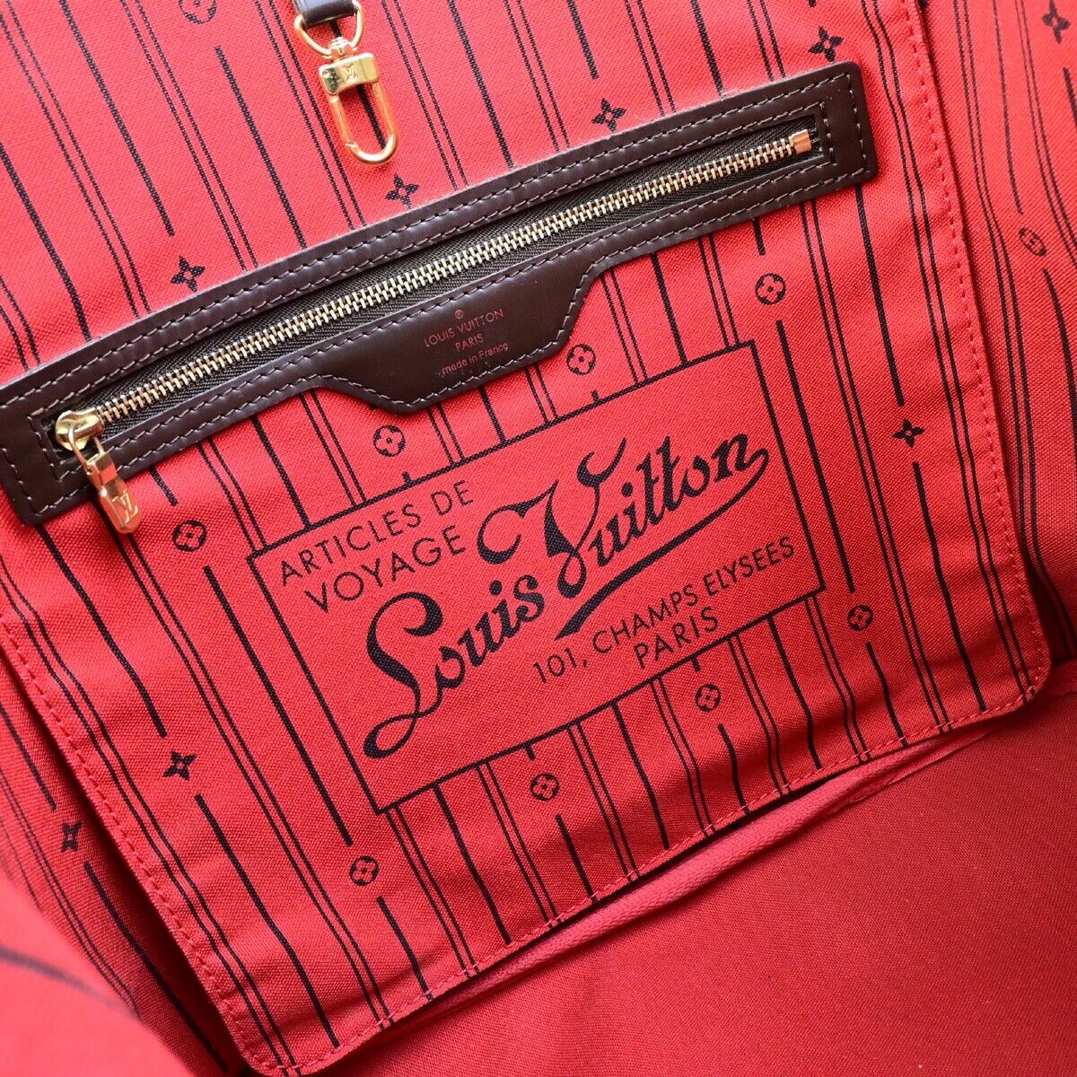 LOUIS VUITTON Neverfull MM Shoulder Bag Damier Ebene Leather BN N51105 94ED050