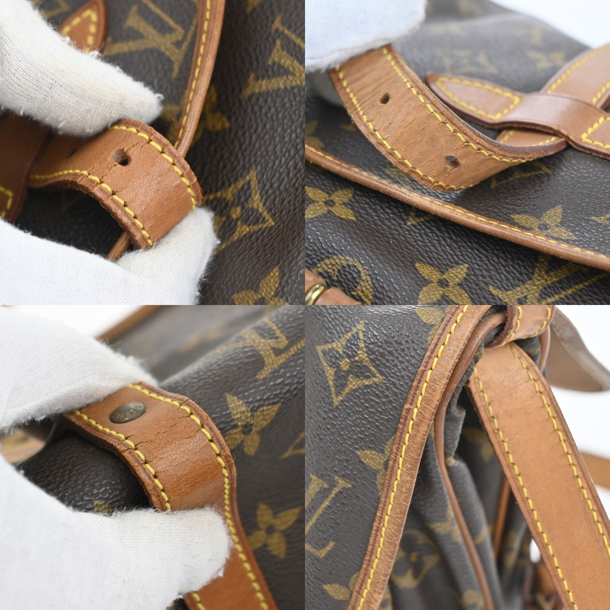 LOUIS VUITTON Logo Saumur 30 Shoulder Bag Monogram Leather Brown M42256 73CA867