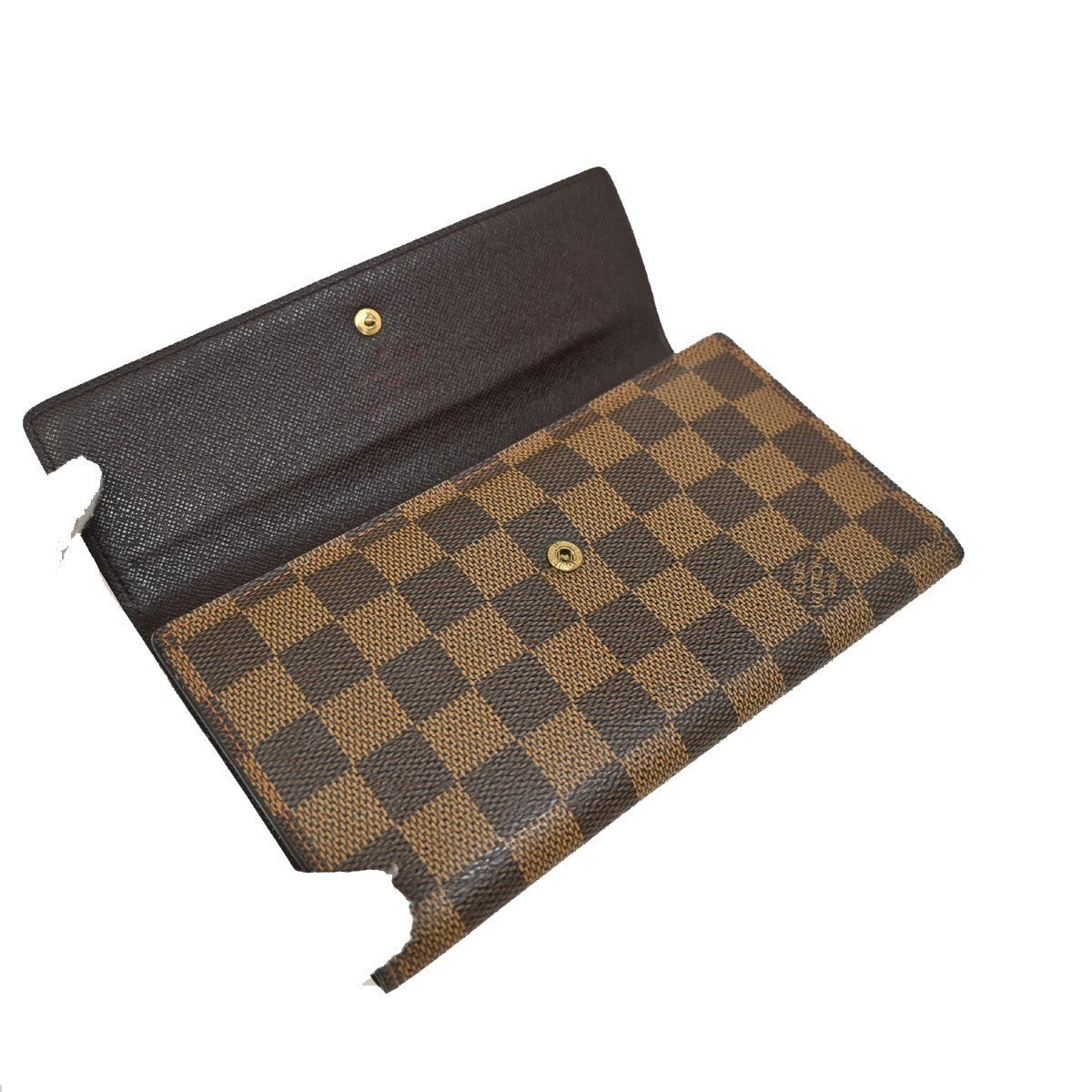 LOUIS VUITTON International Trifold Wallet Damier Leather Brown N61215 02KP147