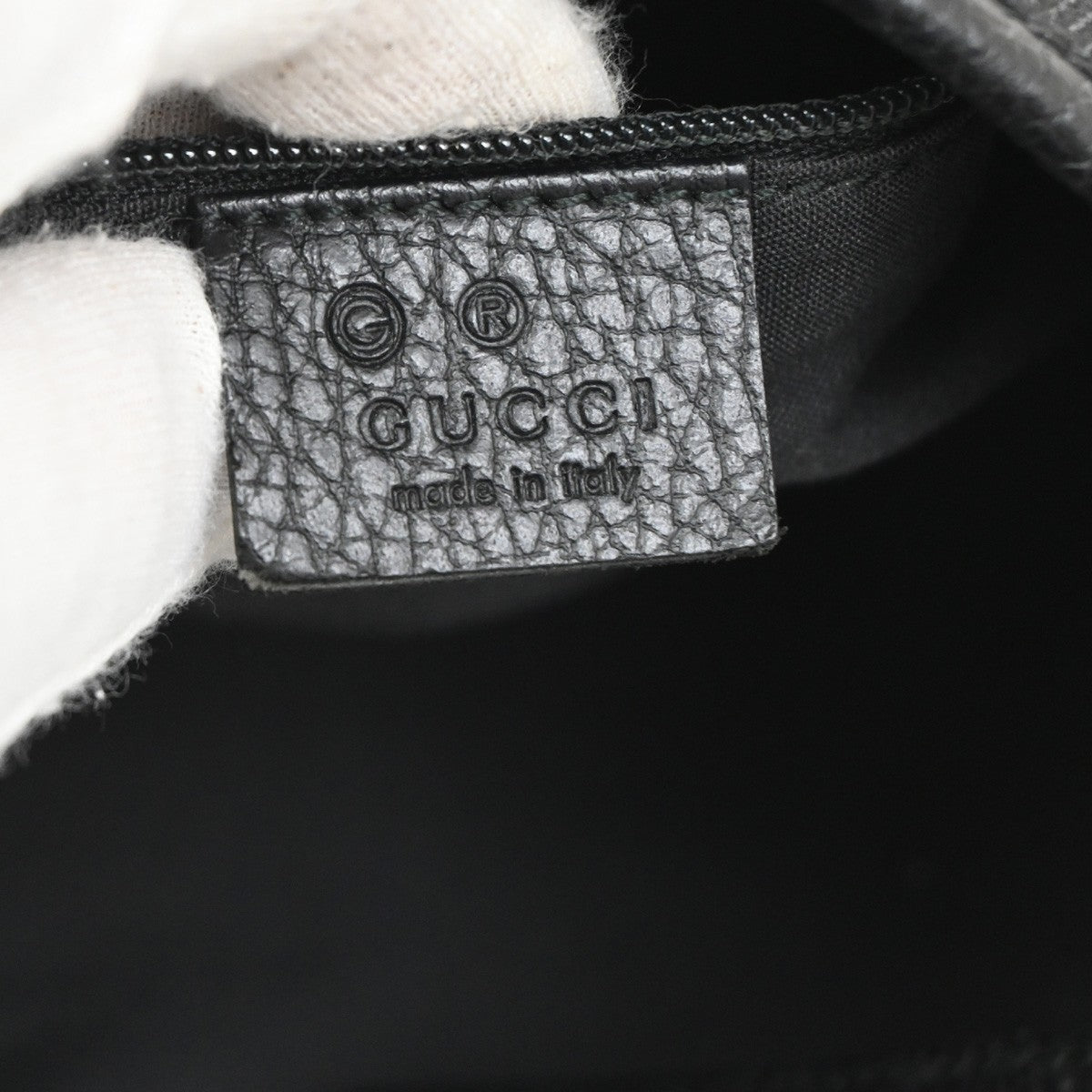 GUCCI GG Pattern Abbey Shoulder Bag Leather canvas Black SHW Italy 76KB625