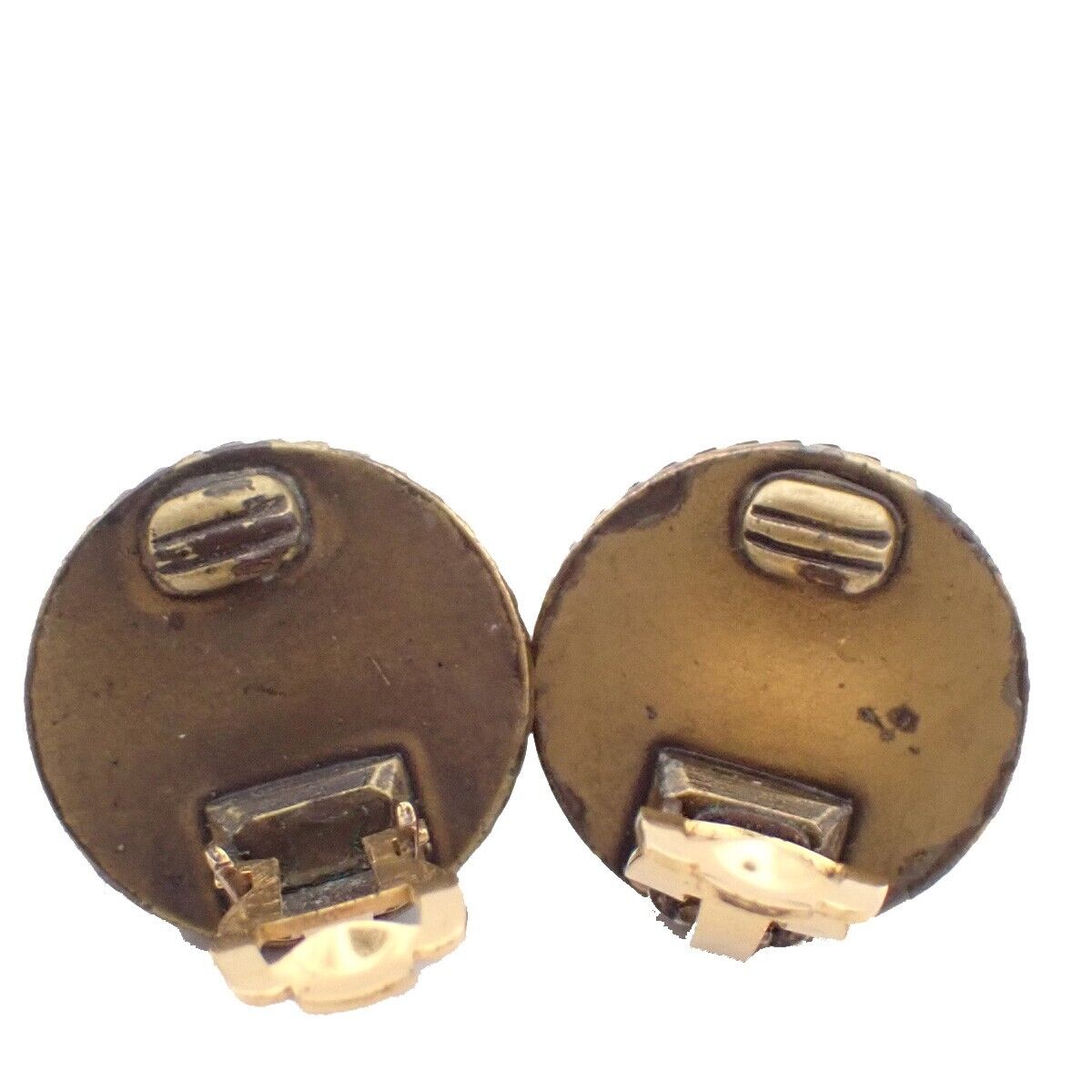 CHANEL CC Logo Color Stone Button Earrings Clip-On 00A Blue GHW 34YE515