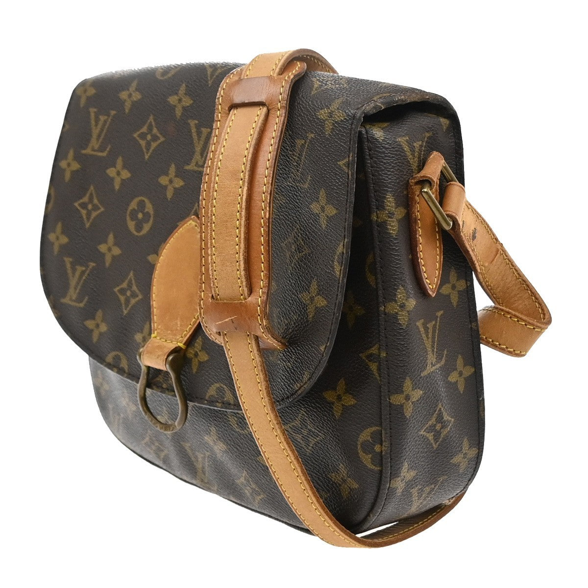 LOUIS VUITTON Saint Cloud GM Shoulder Bag Monogram Leather Brown M51242 32SA128