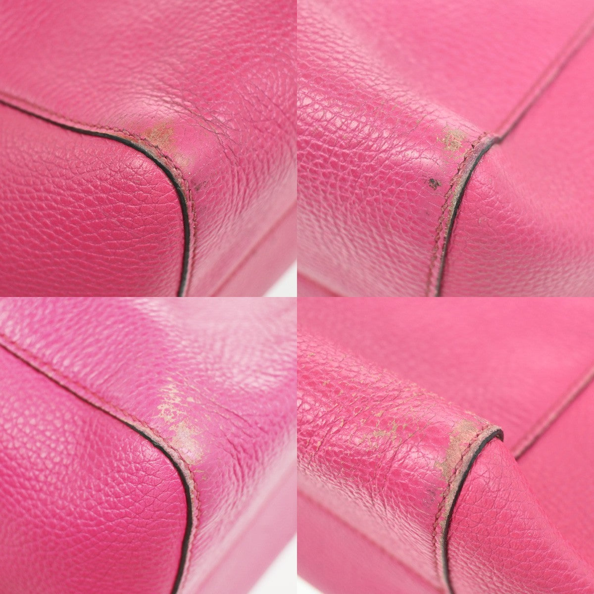 GUCCI Logo Swing Luggage Tag Shoulder Tote Bag Leather Pink GHW Italy 62ZA289