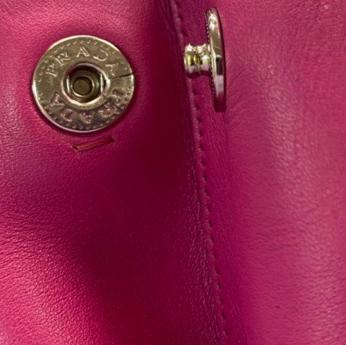 PRADA Logo Canapa City 2Way Shoulder Hand Bag Canvas Leather Pink BE SHW 98ZA359