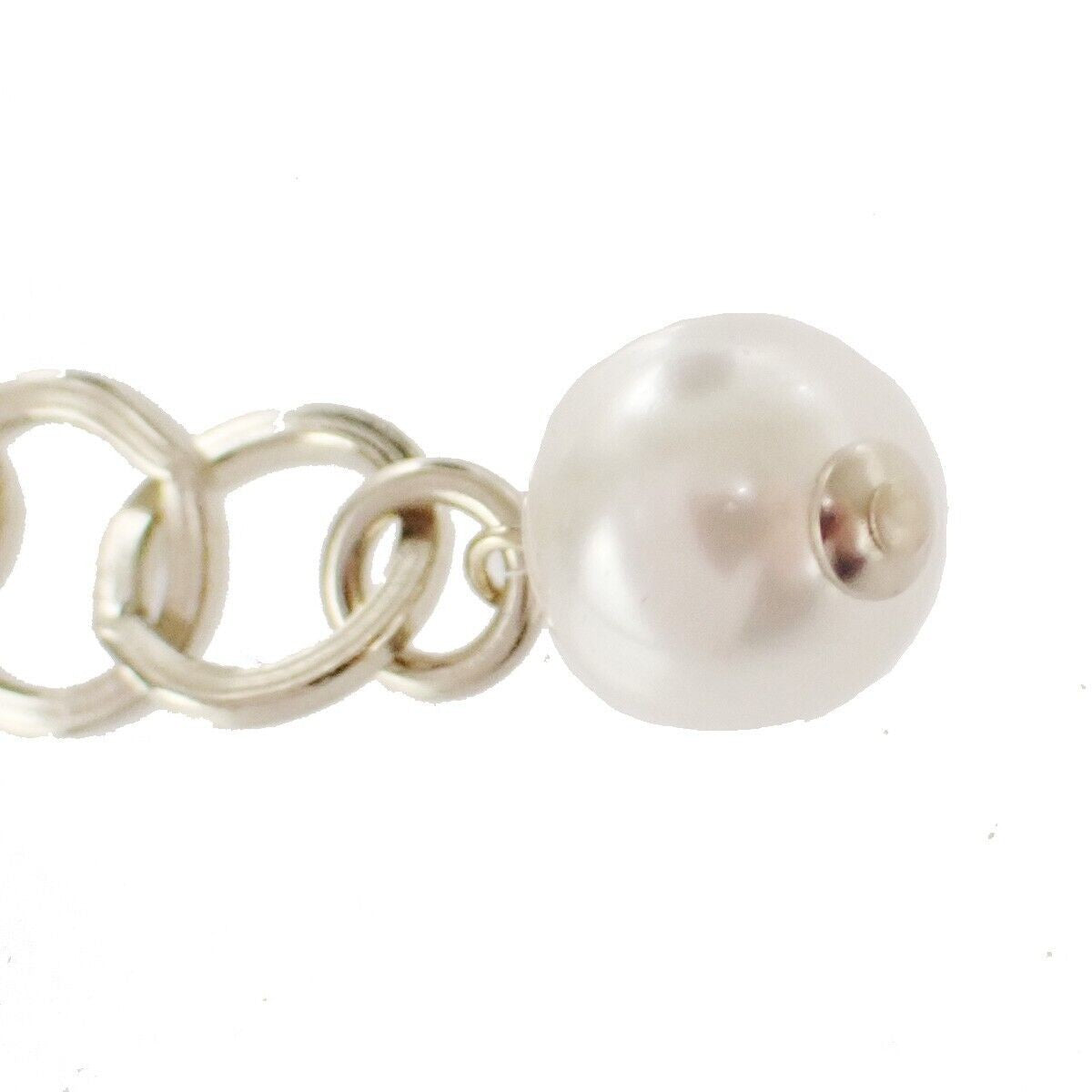 CHANEL CC Imitation Pearl Chain Long Necklace Color Stone G21V Gold 685LC023