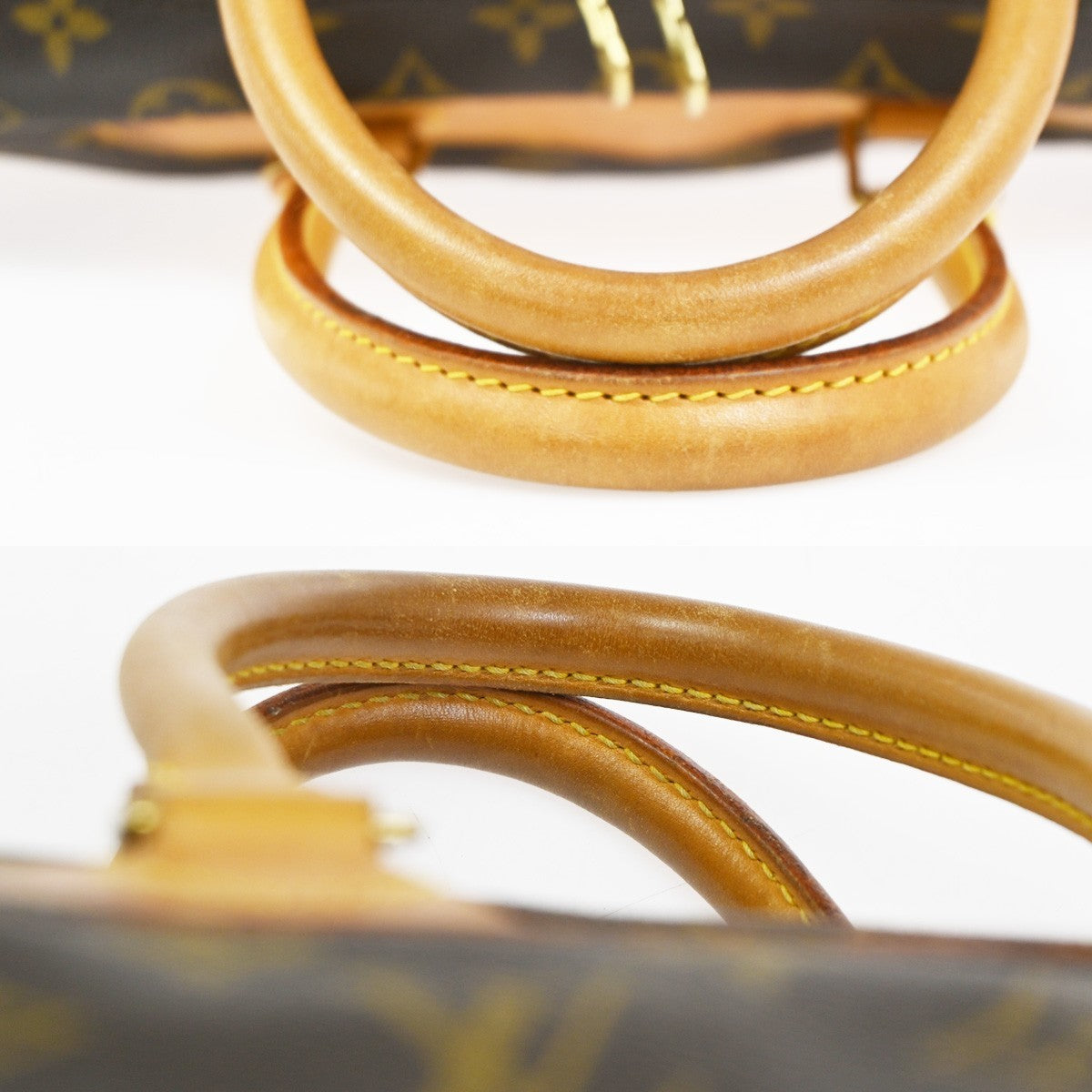 LOUIS VUITTON LV Logo Deauville Hand Bag Monogram Leather Brown M47270 31KC607