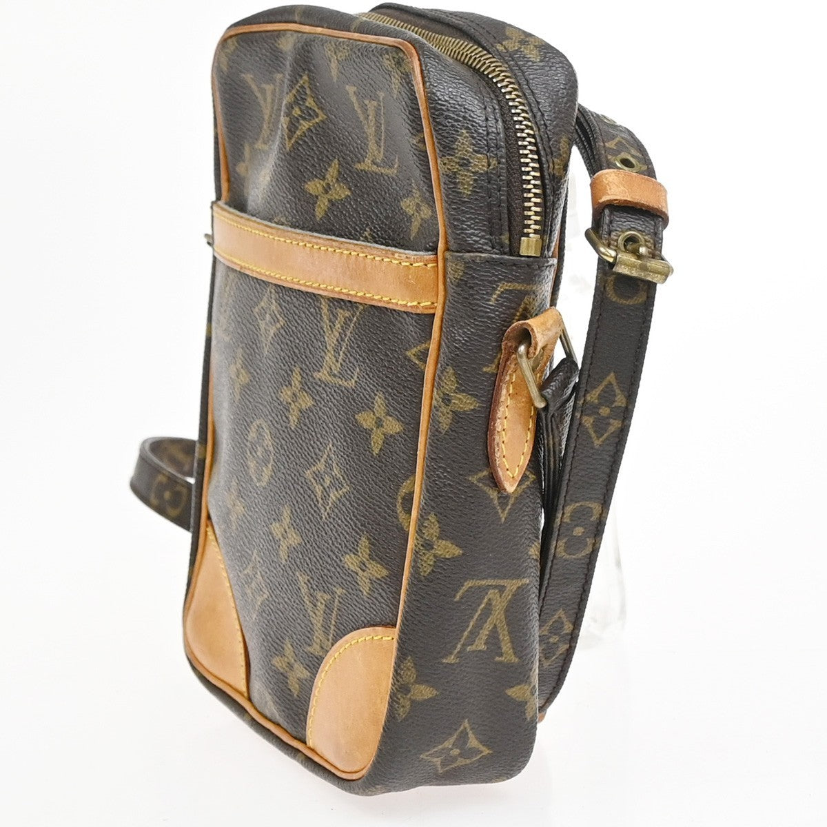 LOUIS VUITTON Danube Shoulder Bag Monogram Leather Brown USA M45266 32KC974