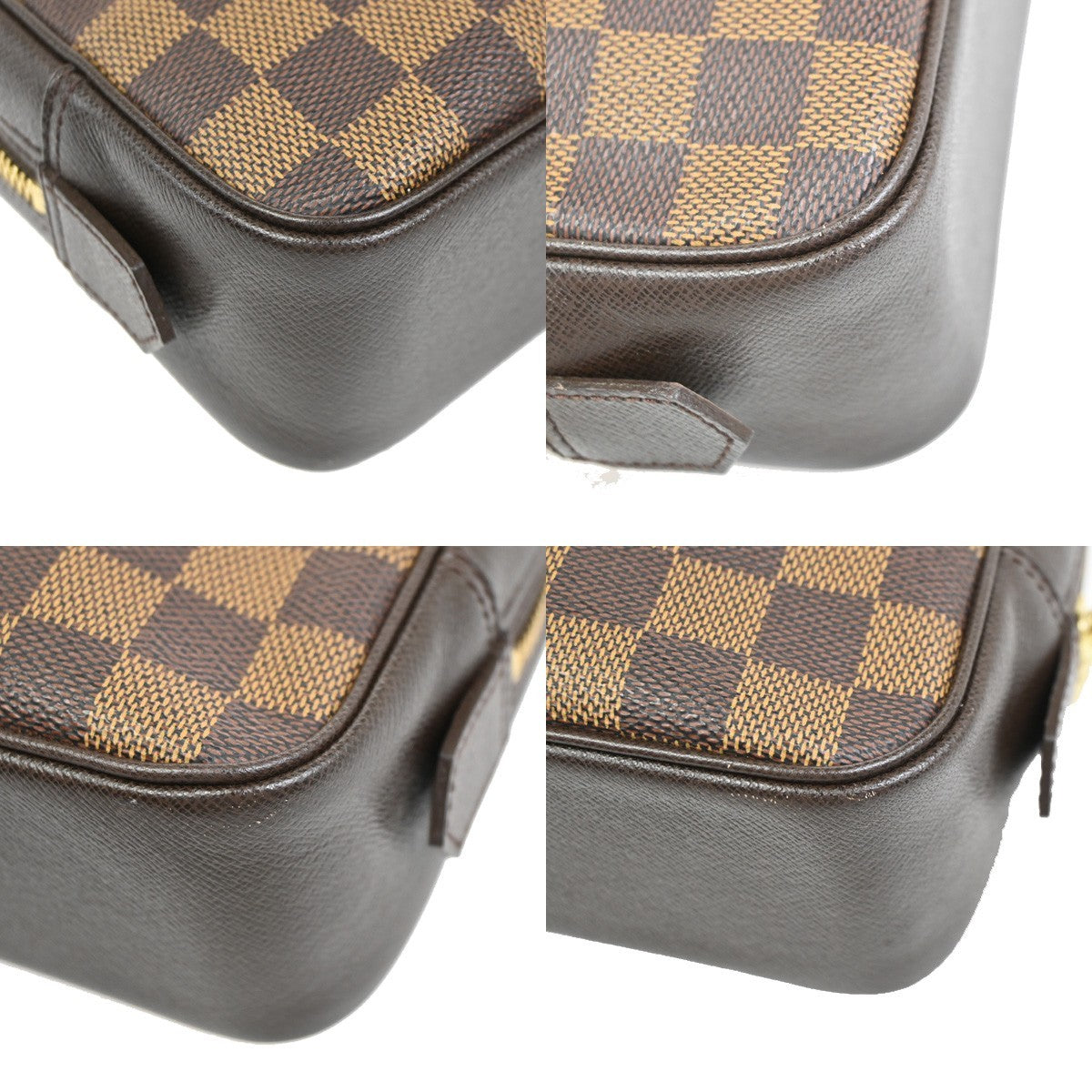 LOUIS VUITTON Trousse Toilette Clutch Hand Bag Damier Ebene Brown N47623 31YJ078