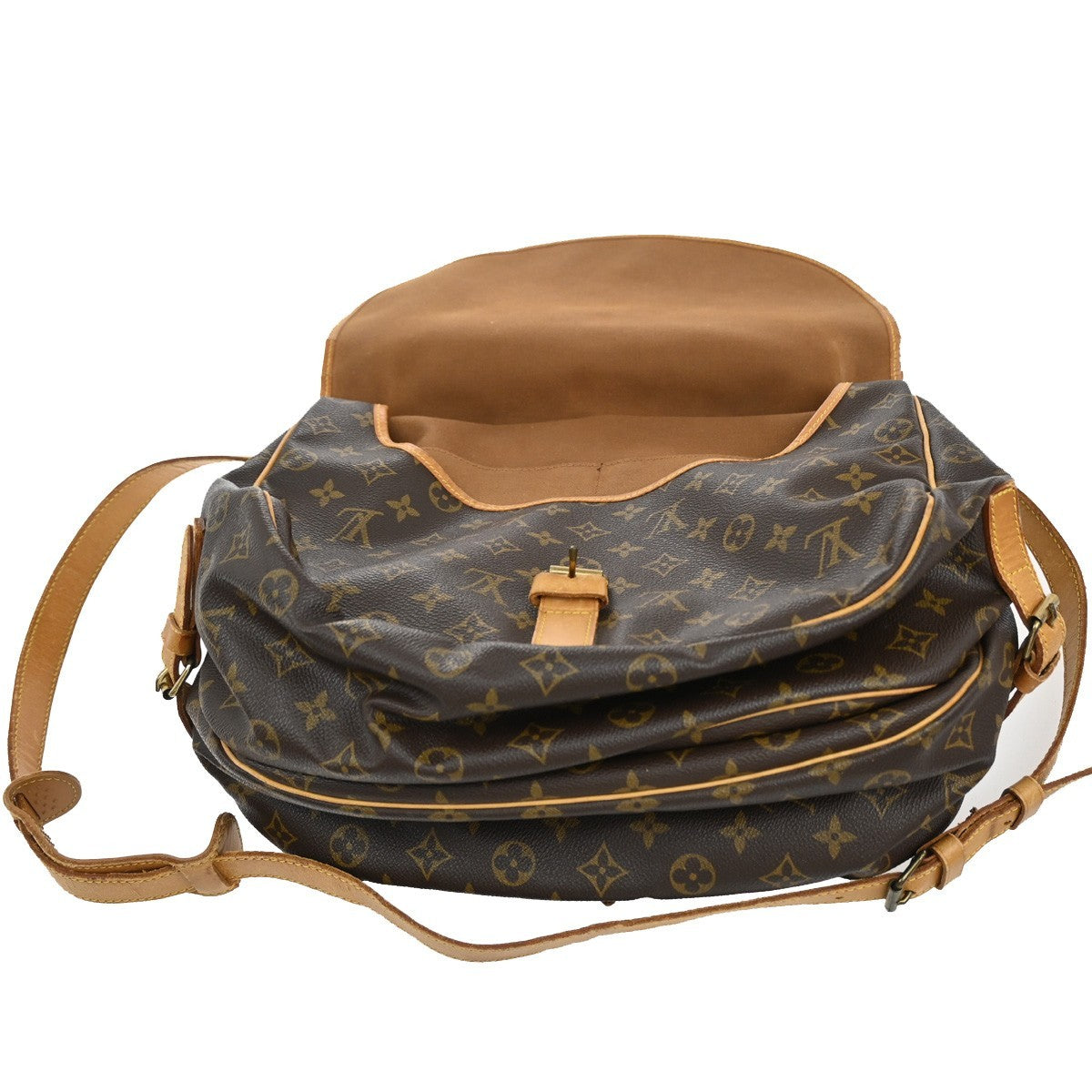 LOUIS VUITTON Saumur 35 Shoulder Bag Monogram Leather BN France M42254 86KB913