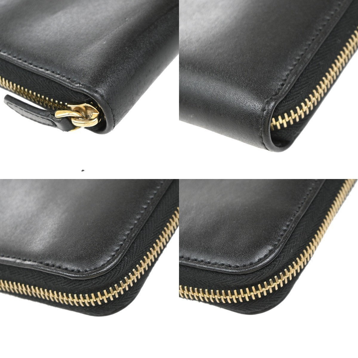 FENDI By The Way Logo Long Zip Around Wallet Leather Black GHW Italy 67KP310