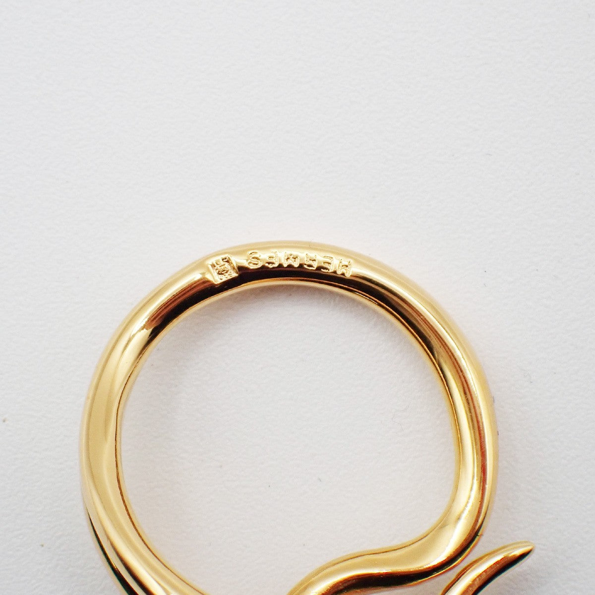 HERMES Logo Jumbo Scarf Ring Gold Accessories 04RL859