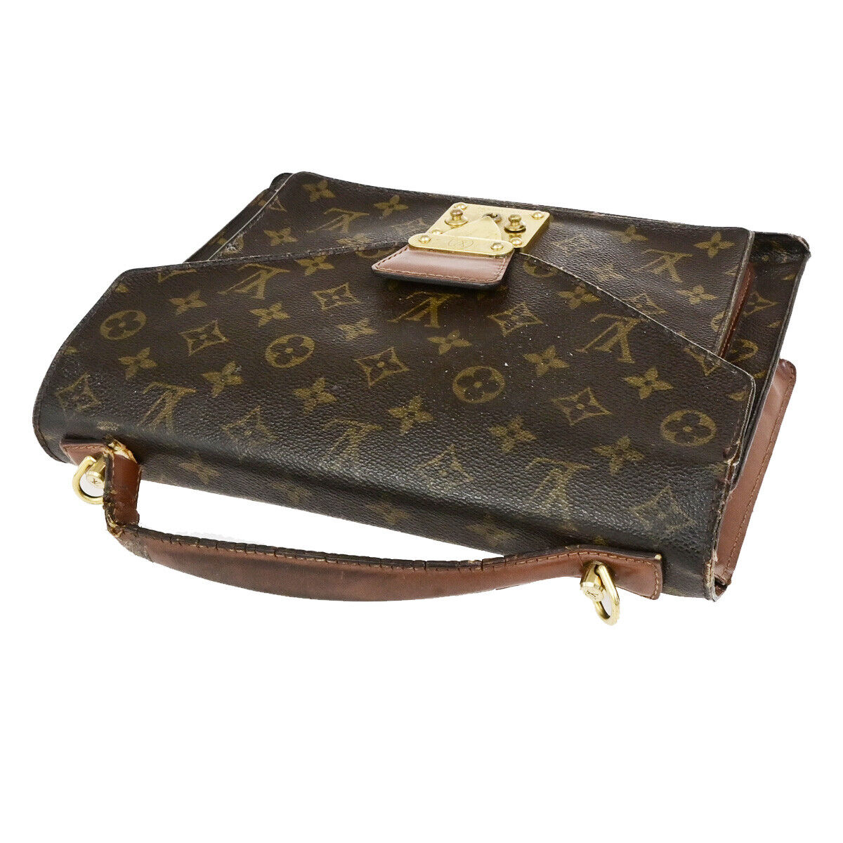 LOUIS VUITTON Monceau 28 Hand Bag Monogram Leather Brown France M51185 02SJ533