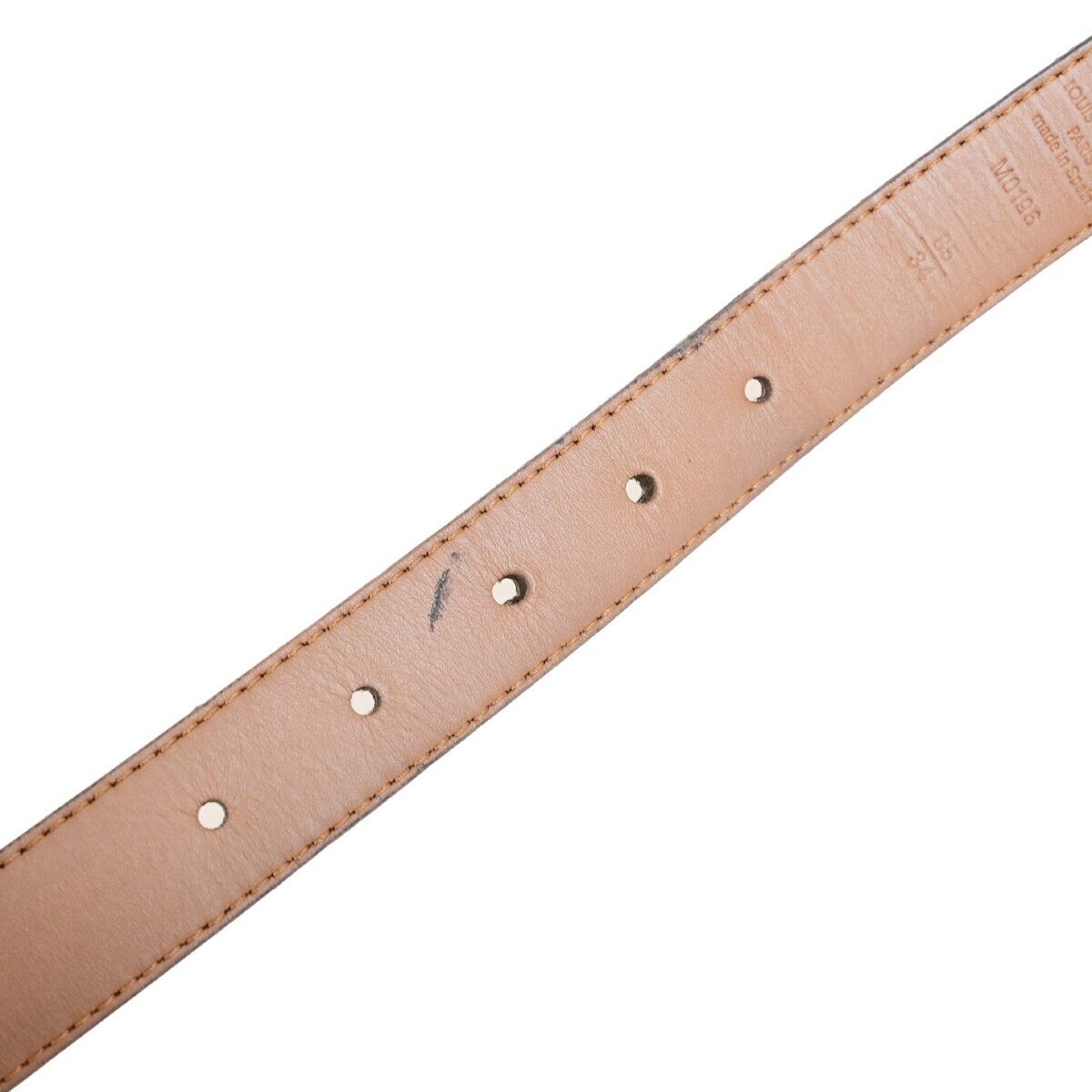 LOUIS VUITTON Dauphine Belt #85 Monogram Leather Brown GHW Spain M0196 39FB176