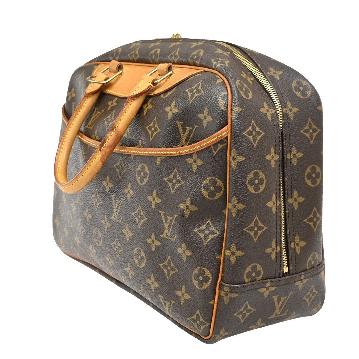 LOUIS VUITTON LV Logo Deauville Hand Bag Monogram Leather Brown M47270 34KC421