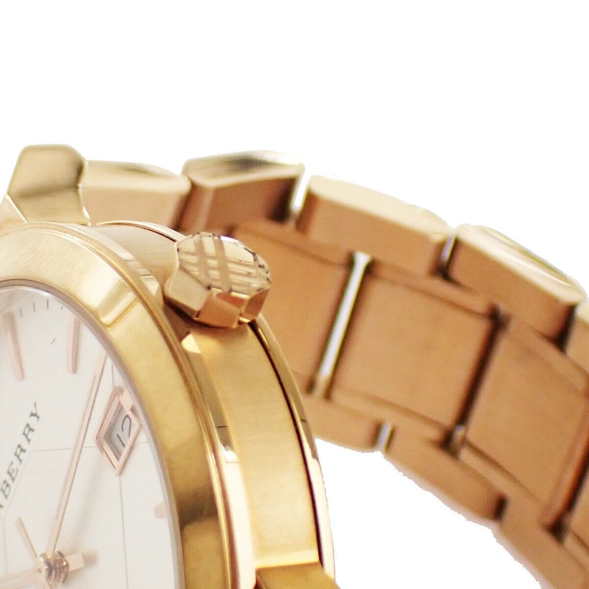 BURBERRY Logo BU9004 The City Wrist Watch Stainless Steel Rose Gold 65RJ640