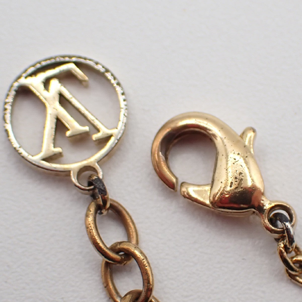LOUIS VUITTON Logomania Chain Long Necklace Gold Silver M68074 Italy 30KP558