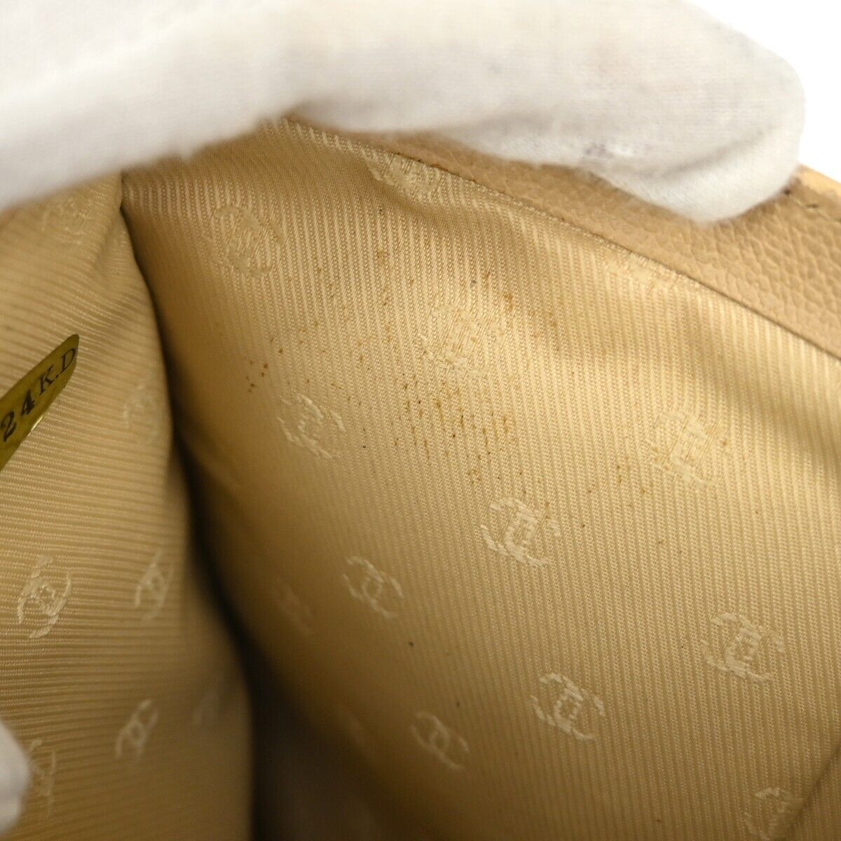 CHANEL CC Logo Long Bifold Wallet Purse Leather Beige Gold-Plated Italy 60GA245