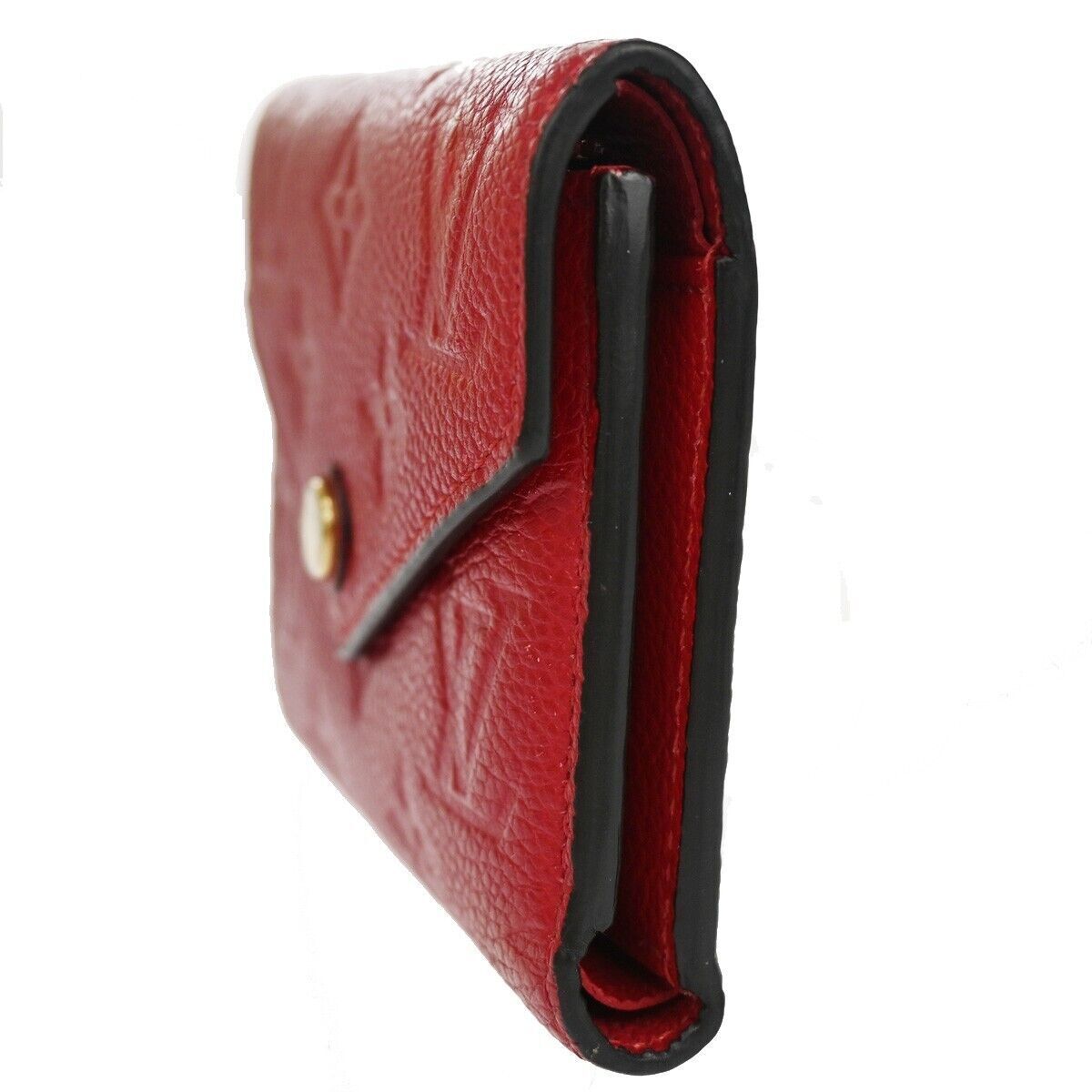 LOUIS VUITTON Victorine Trifold Wallet Monogram Empreinte Red M63701 31YC416