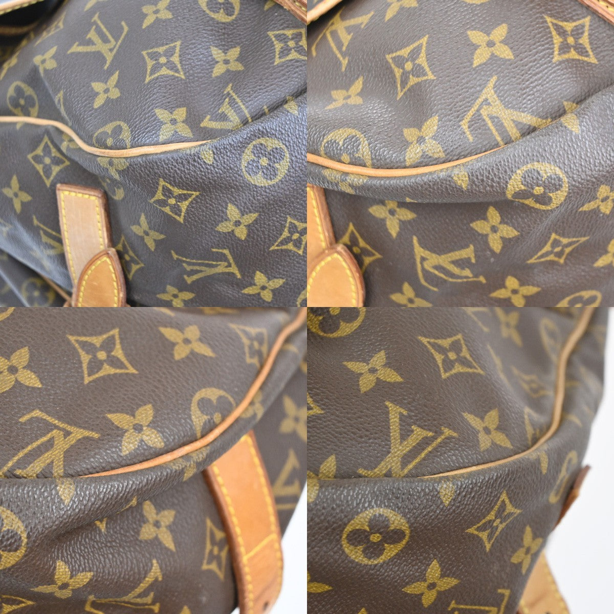 LOUIS VUITTON Logo Saumur 43 Shoulder Bag Monogram Leather Brown M42252 35MA673