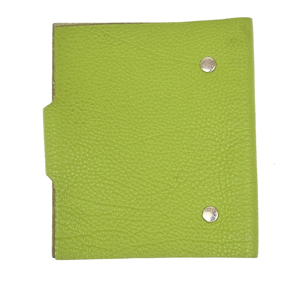 HERMES Logo Ulysse Mini Notebook Cover Mark Leather France Green  02RQ043
