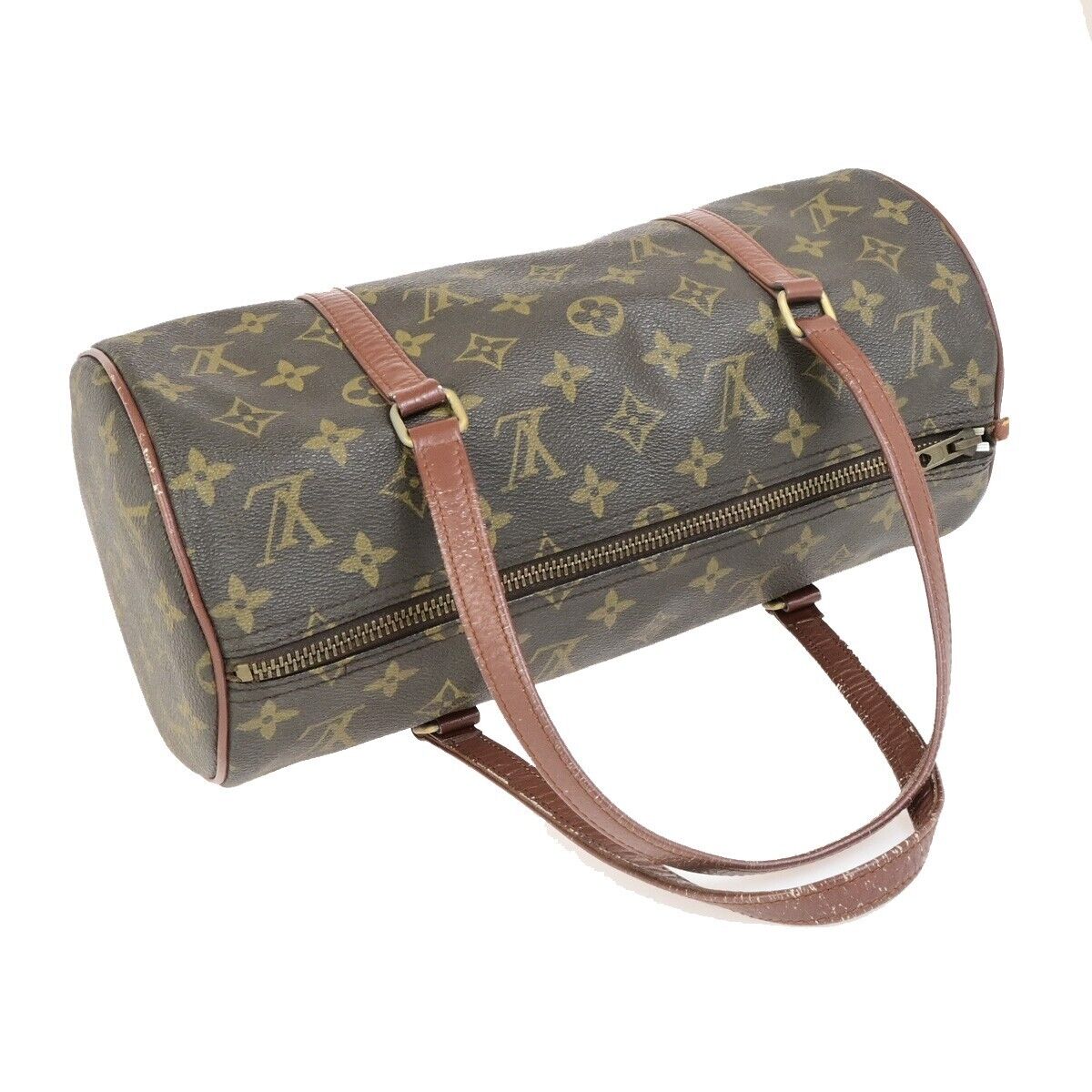 LOUIS VUITTON Logo PAPILLON 30 Hand Bag Monogram Leather Brown M51365 09FB281