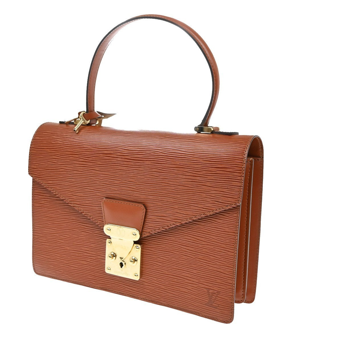 LOUIS VUITTON Concorde Hand Bag Epi Leather Brown Gold France M52133 85CA714