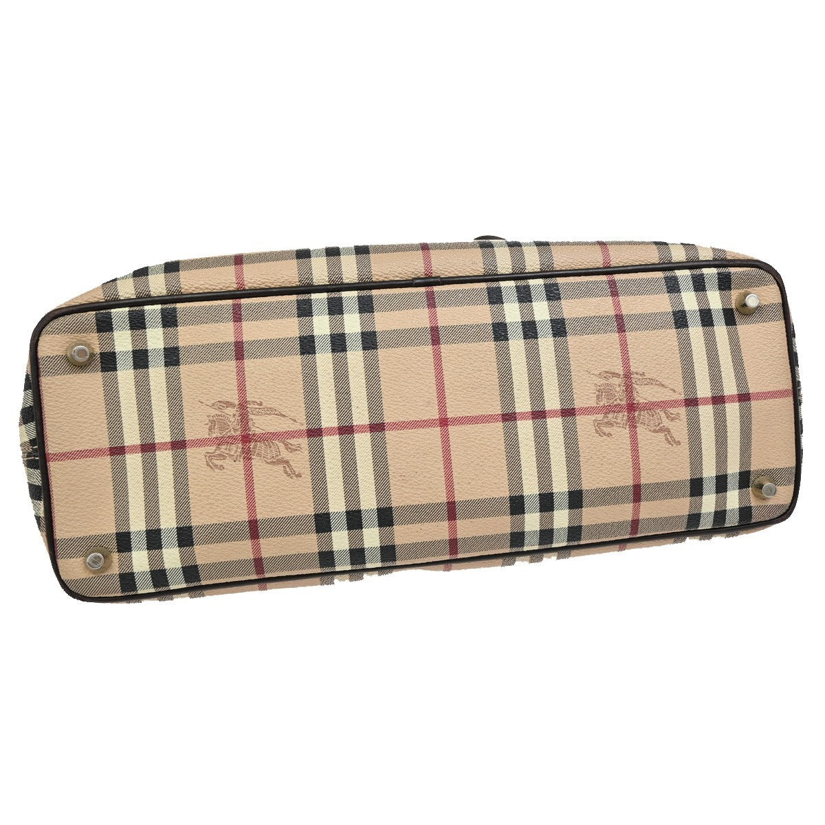 BURBERRY Logo Nova Check Shoulder Tote Bag Canvas Leather Beige Brown 67KA778