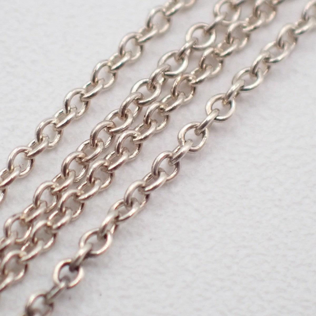 TIFFANY & CO. Logo Open Heart 16mm Chain Necklace Silver AG925 05KC375