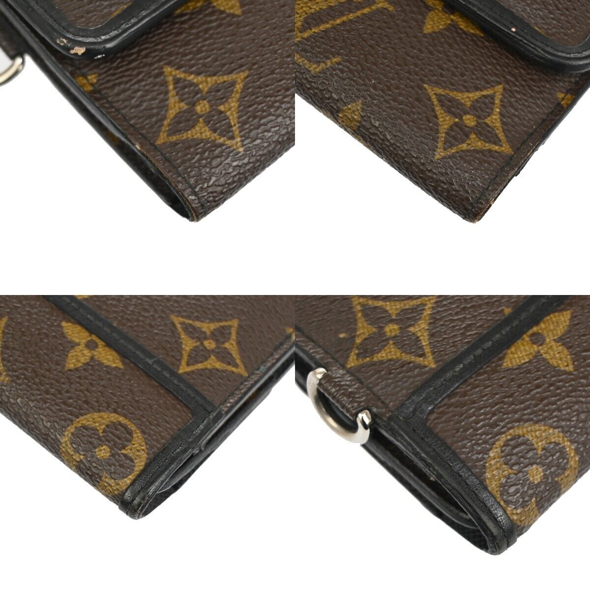 LOUIS VUITTON Long Trifold Wallet Purse Monogram Macassar Brown M60168 64GA626