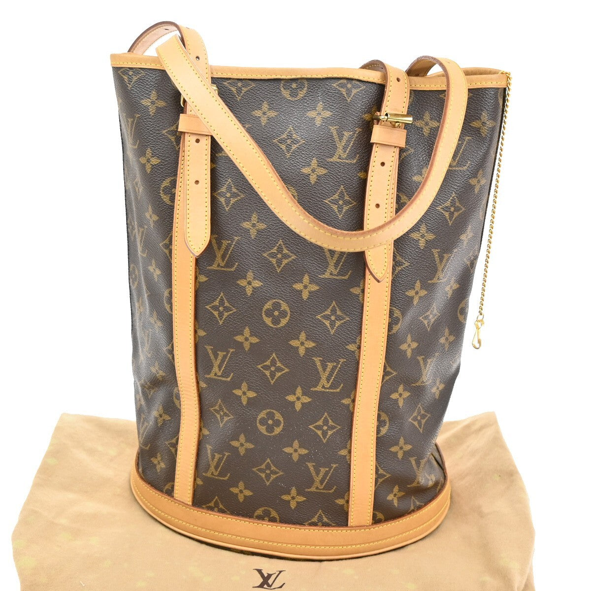 LOUIS VUITTON BUCKET GM Shoulder Tote Bag Monogram Leather Brown M42236 33EF194