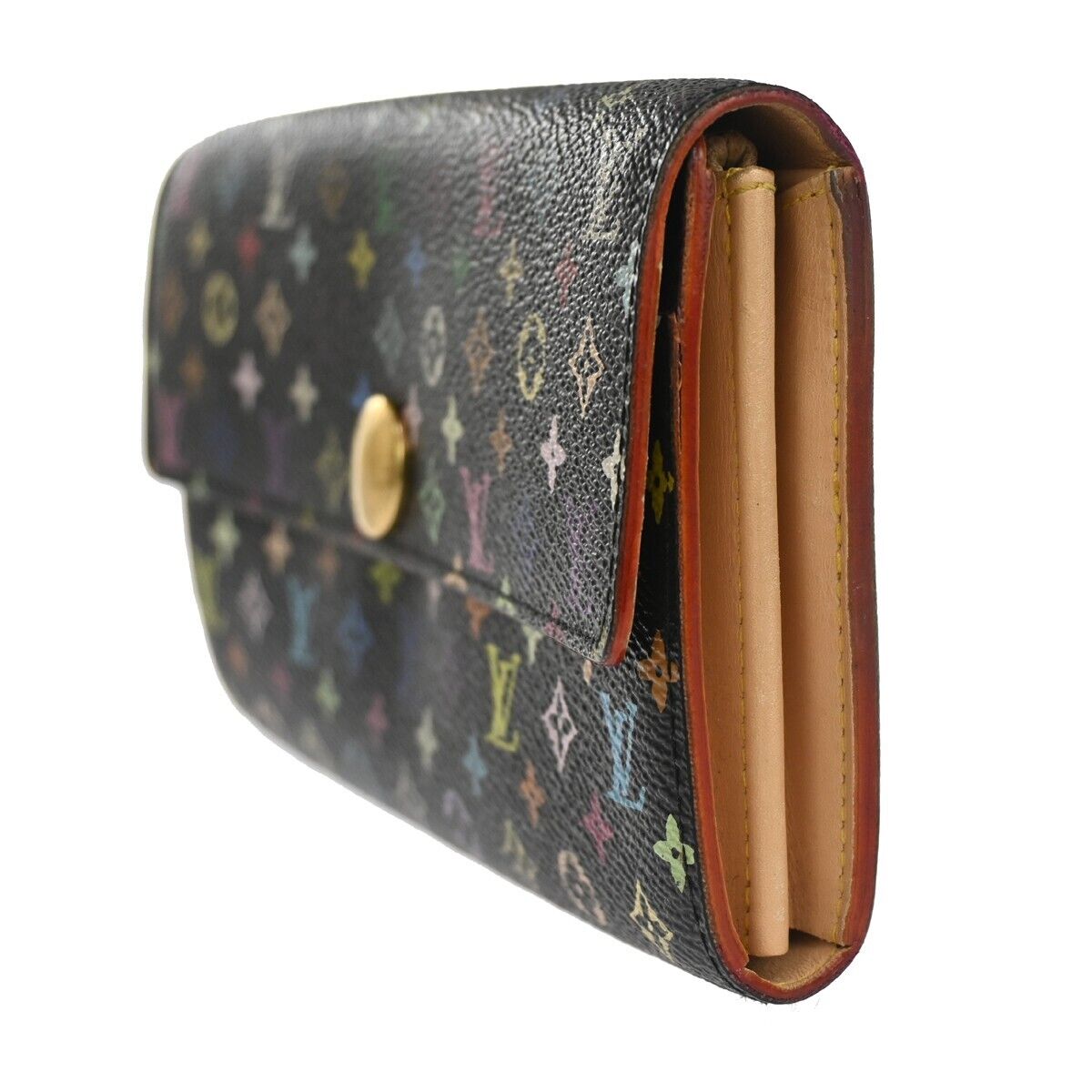 LOUIS VUITTON Sarah Long Bifold Wallet Monogram Multi Black Beige M93533 37GA258