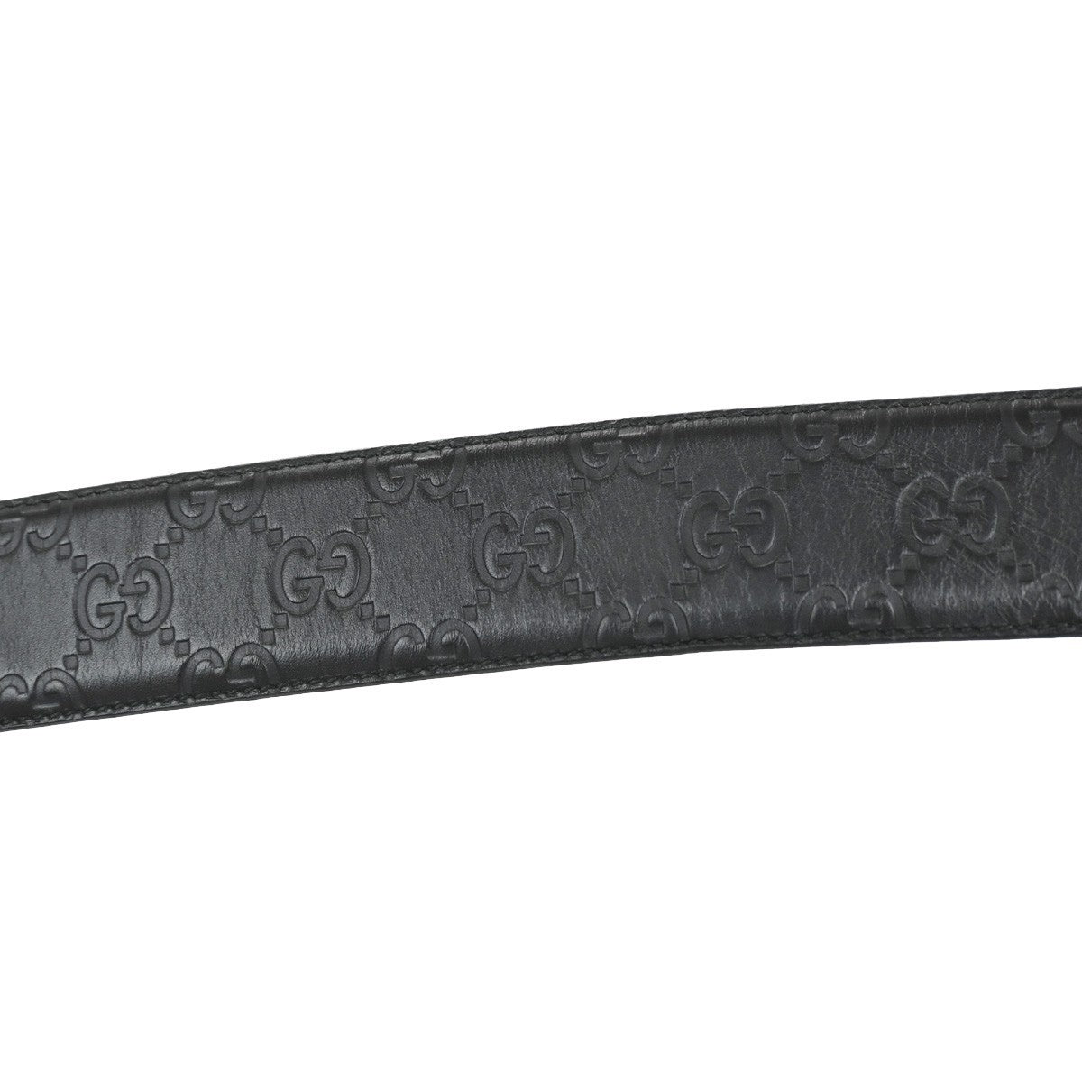 GUCCI Interlocking G Guccissima Signature Belt Size 80/32 Leather BK SHW 37KB644