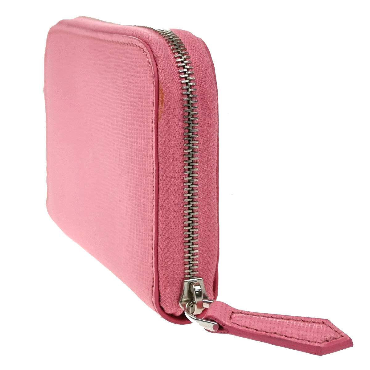 FENDI Logo Monster Bugs Eyes Compact Zip Around Coin Wallet Leather Pink 64YH228