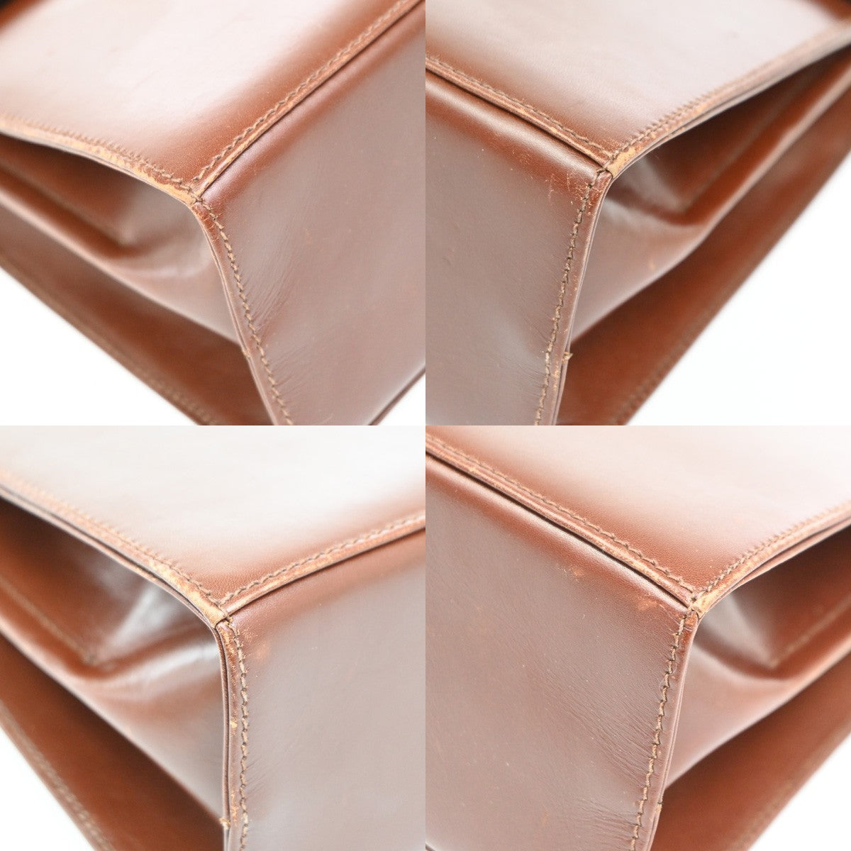 Salvatore Ferragamo Gancini 2Way Shoulder Hand Bag Leather Brown Gold 34CA728