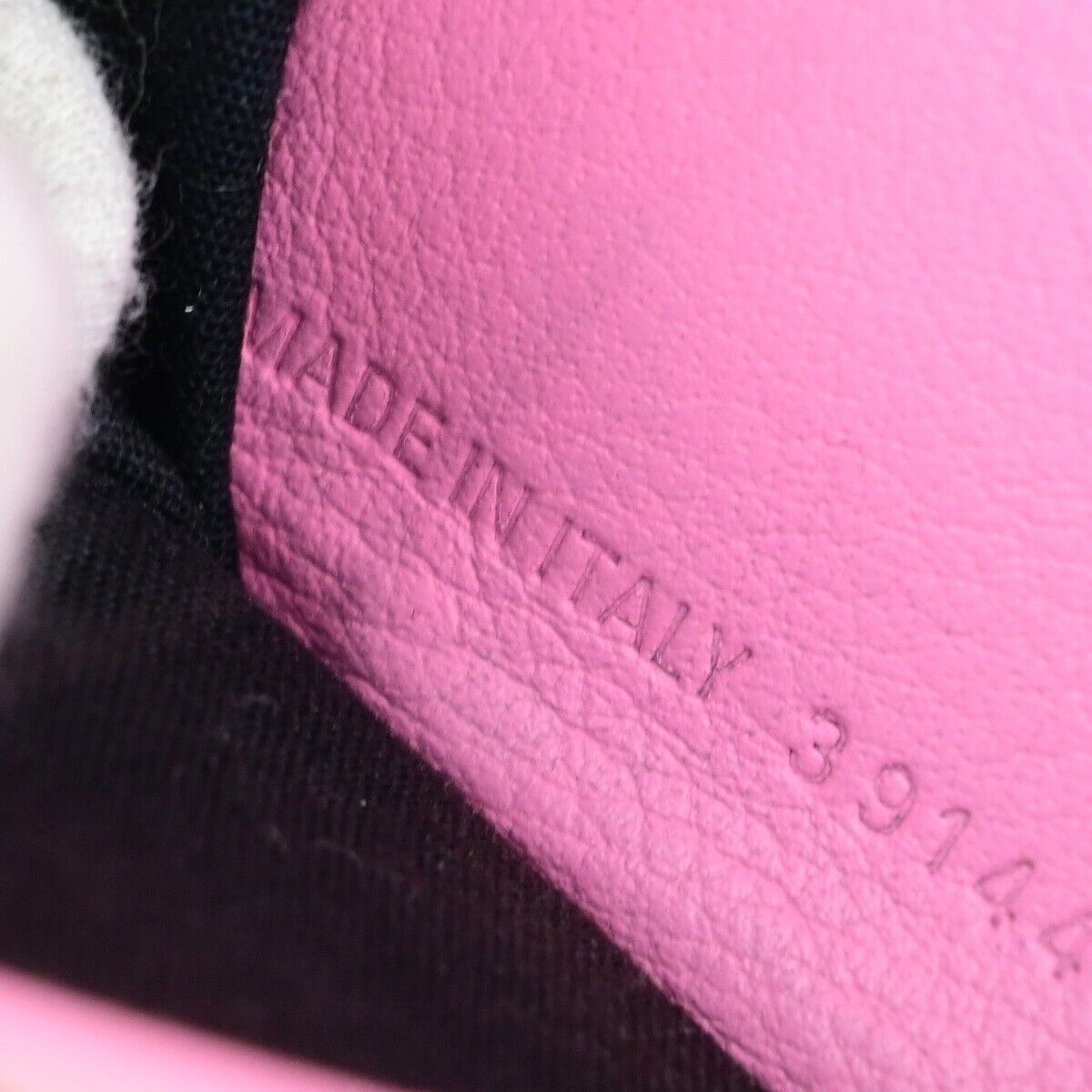 BALENCIAGA Logo Paper Mini Trifold Wallet Purse Leather Pink SHW Italy 62KA225