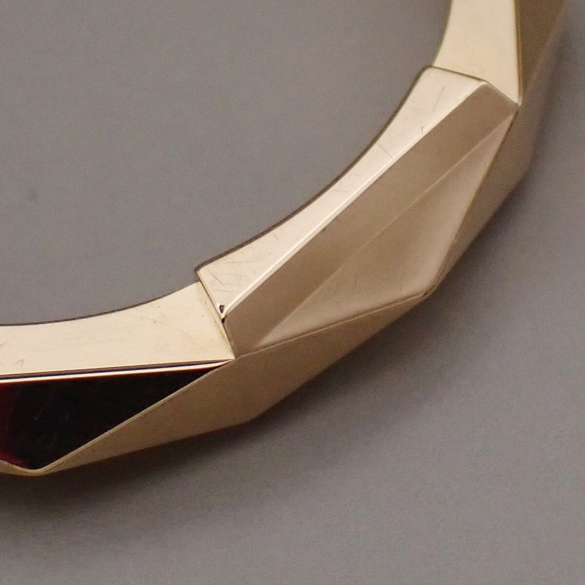 GUCCI Logo Link To Studded Ring Au750 (18K) Size 22 Yellow Gold Italy 25RK868