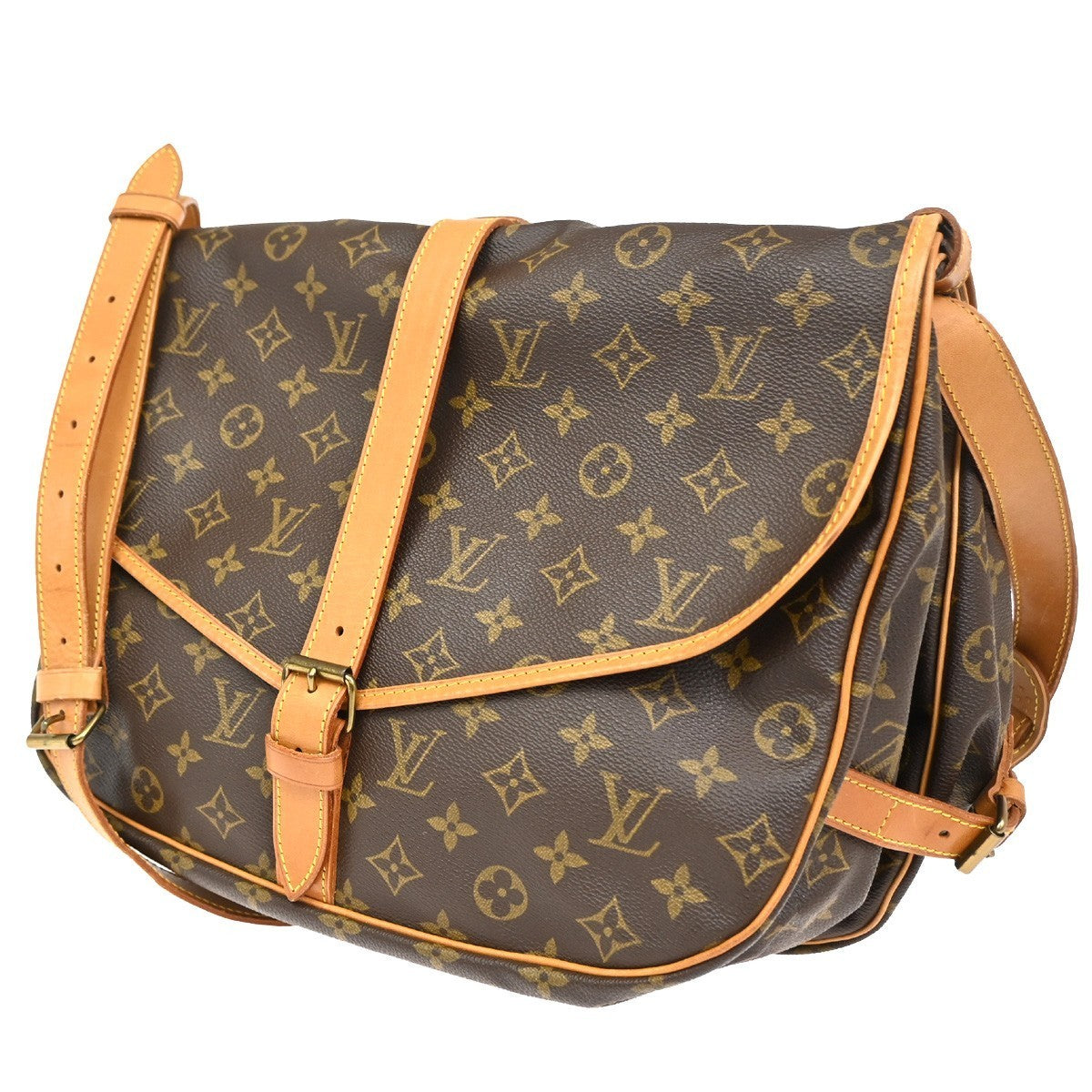 LOUIS VUITTON Saumur 35 Shoulder Bag Monogram Leather BN France M42254 15KC498