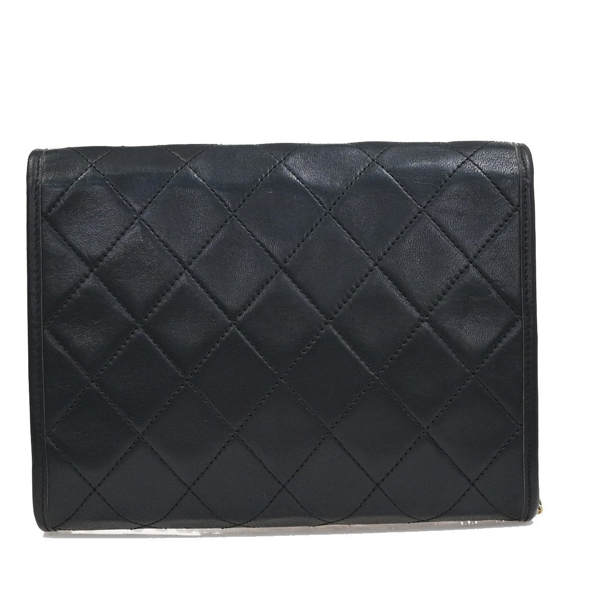 CHANEL CC Logo Mini Matelasse Chain Shoulder Bag Leather Black GHW 667RF904