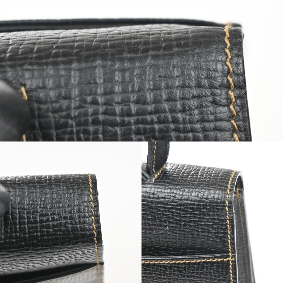 LOEWE Logo Barcelona Shoulder Hand Bag Leather Black GHW Spain 87YH942