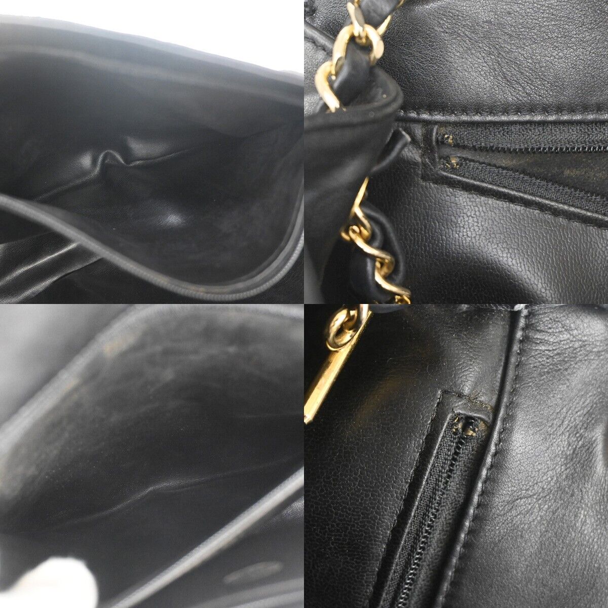 CHANEL CC Logo Matelasse Chain Shoulder Bag Leather Black GHW Italy 620LC413
