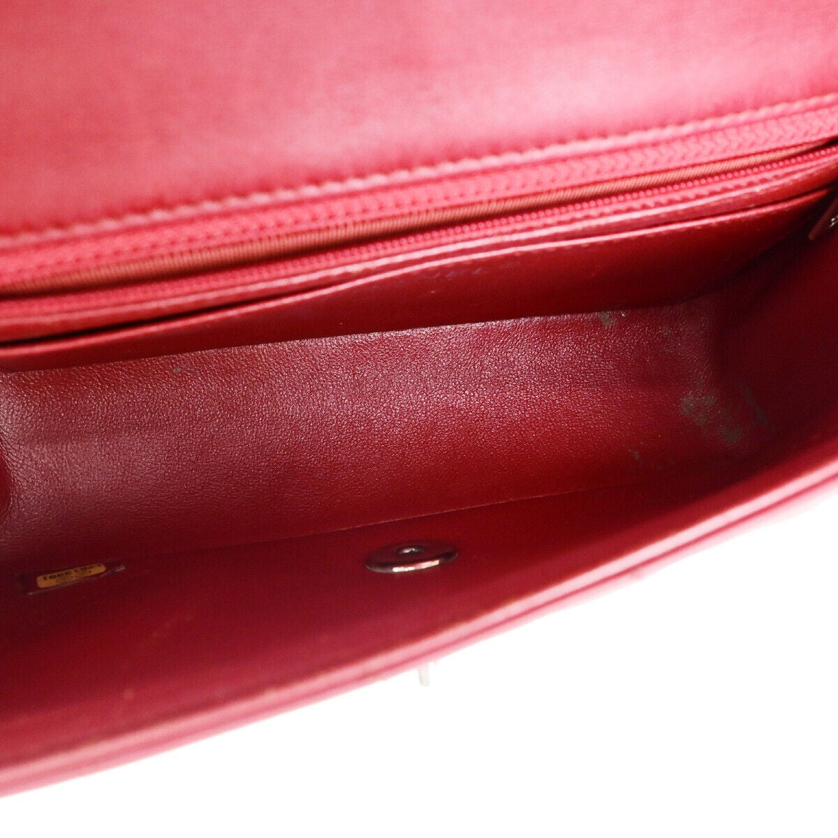 CHANEL CC Mini Matelasse Chain Shoulder Bag Leather Red SHW Italy 321RK069