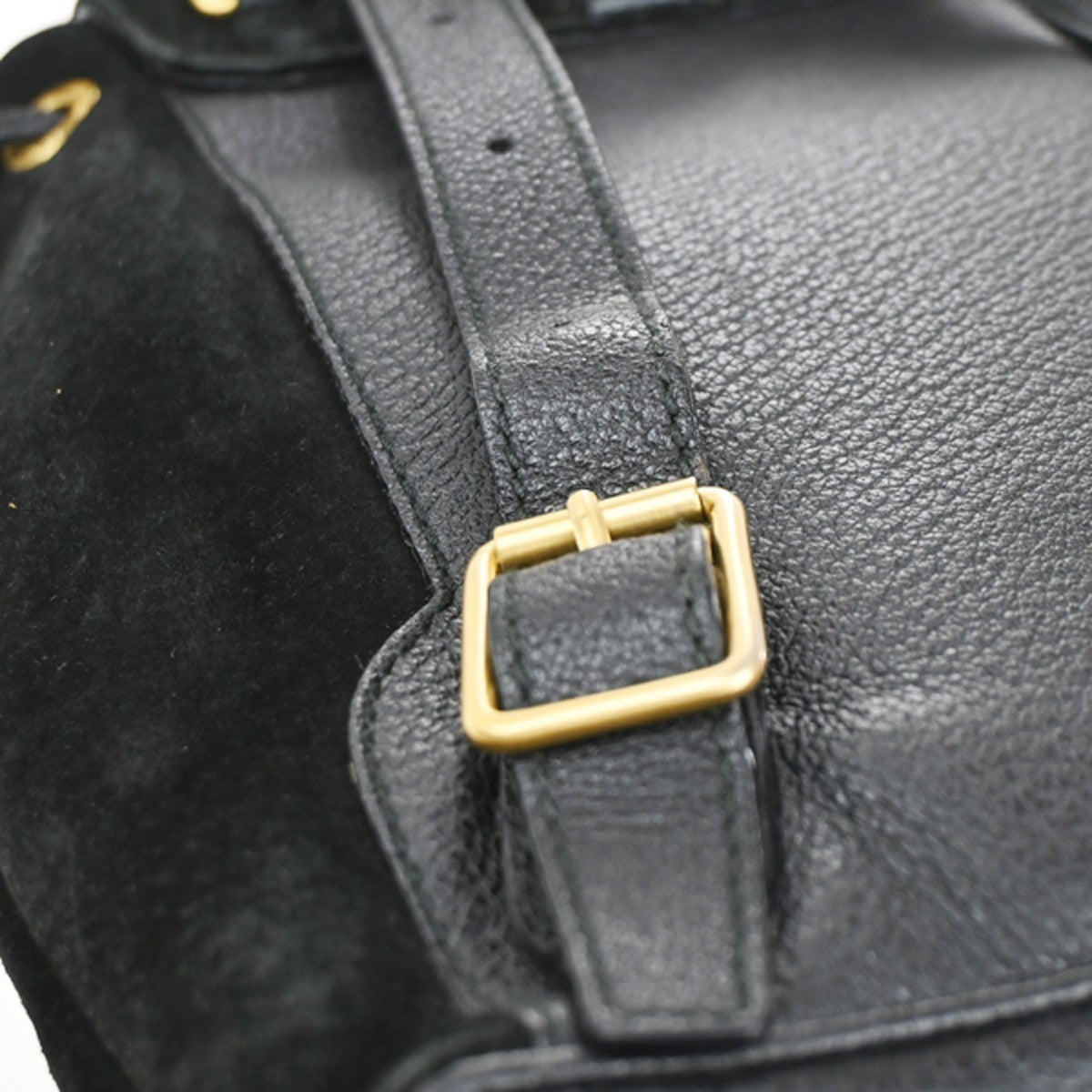 GUCCI Logo GG Pattern Bamboo Backpack Bag Suede Canvas Black SHW Italy 62CA501