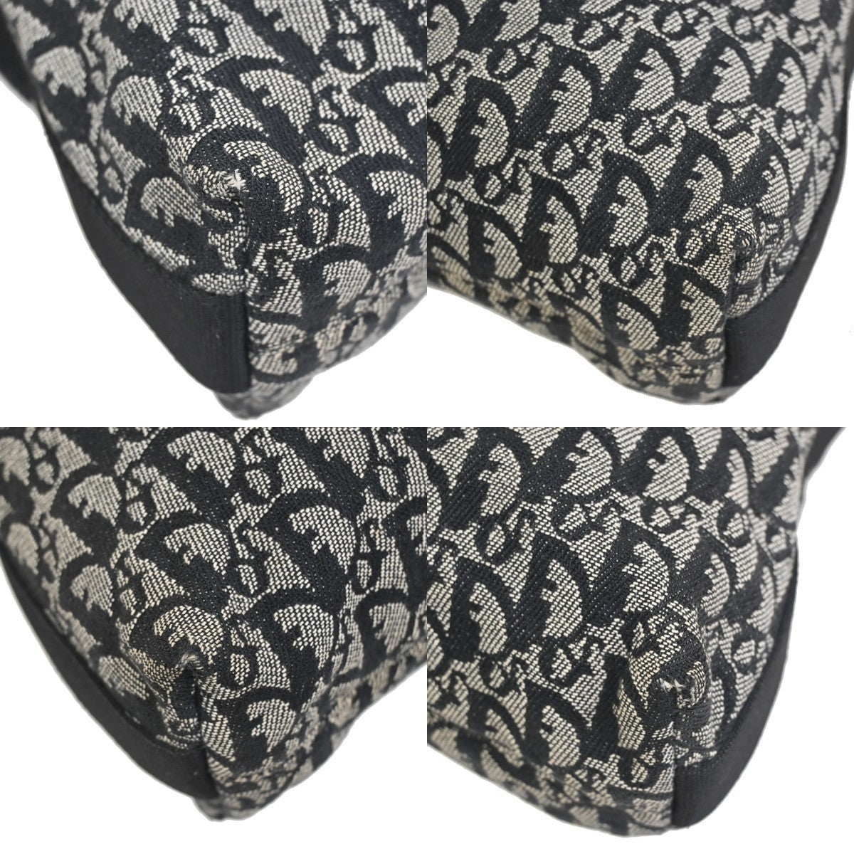 CHRISTAIN DIOR Trotter Shoulder Messenger Bag Canvas Leather BK WE Italy 72KC791
