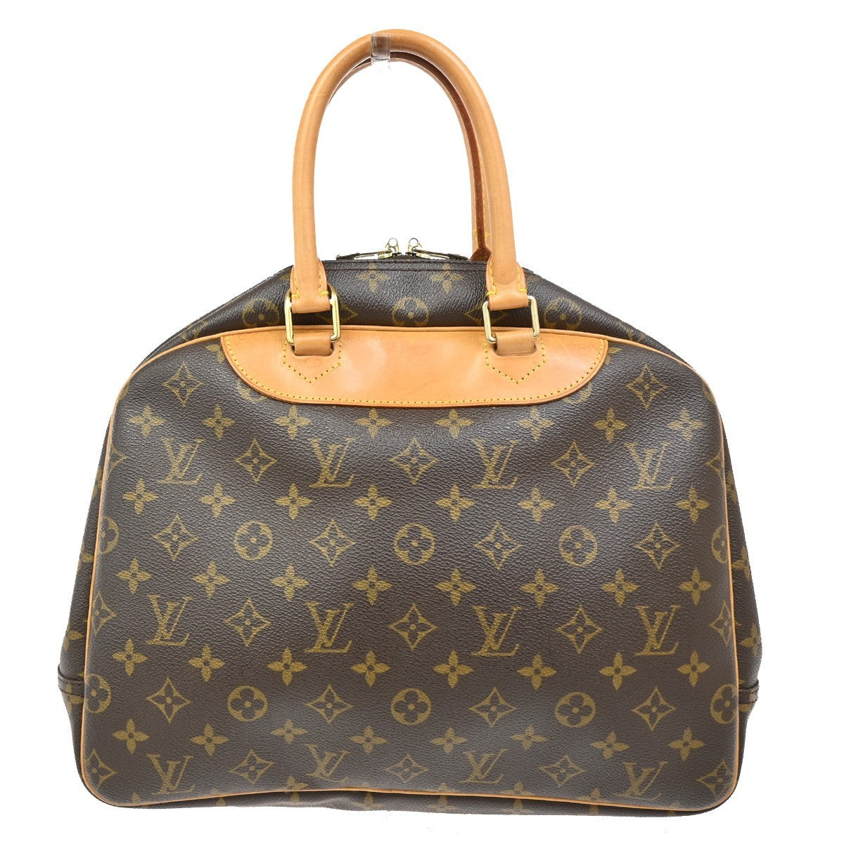 LOUIS VUITTON LV Logo Deauville Hand Bag Monogram Leather Brown M47270 75TA107