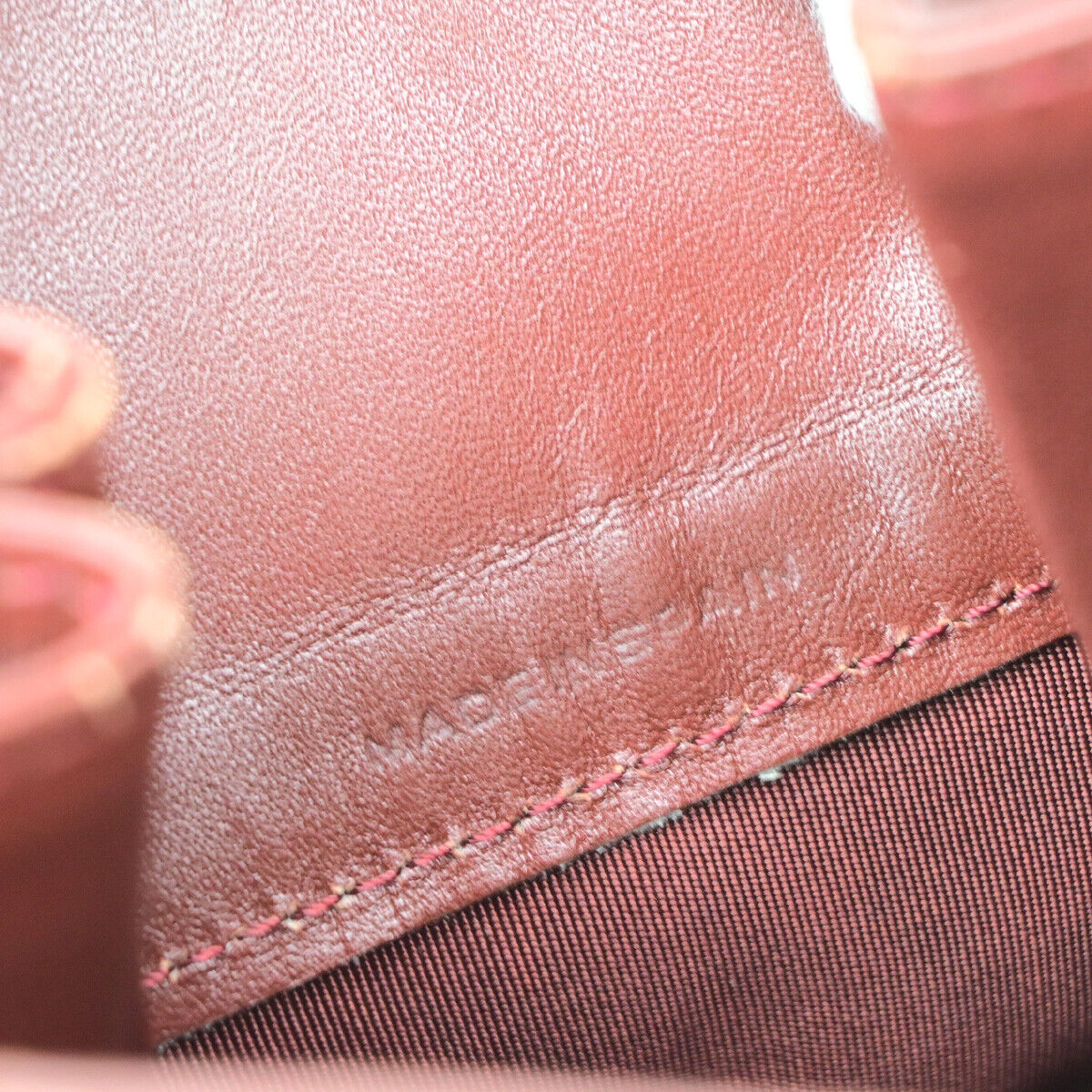 MUST DE CARTIER 2C Logo Drawstring Shoulder Bag Leather Bordeaux GHW 67YF121