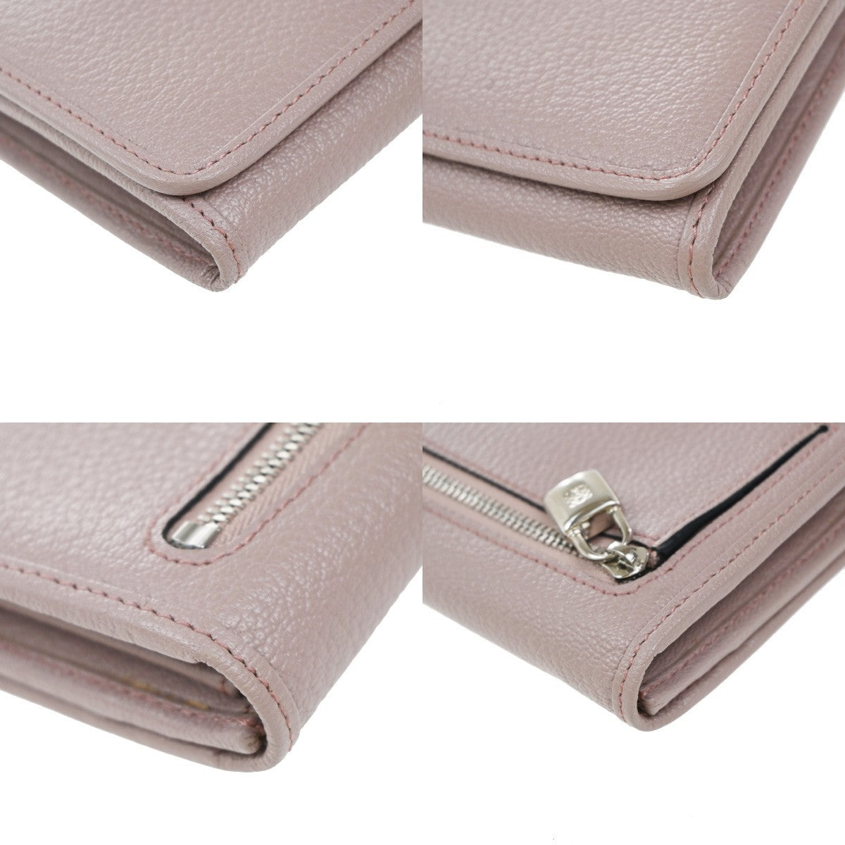 LOEWE Logo Anagram Bifold Long Wallet Leather Pink SHW 64KP387