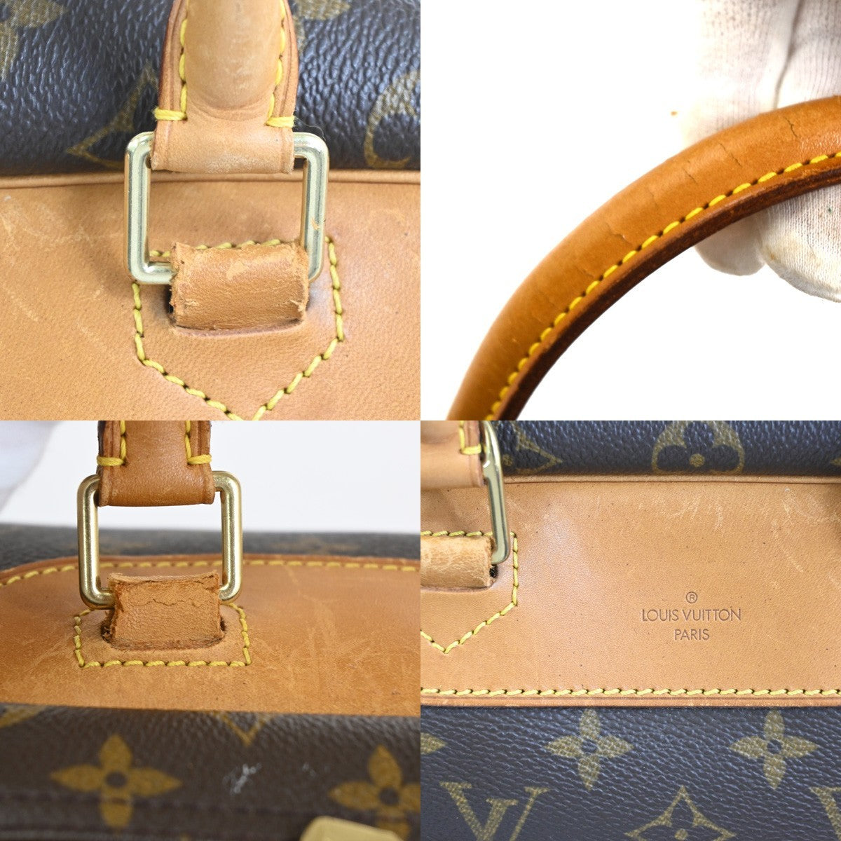 LOUIS VUITTON LV Logo Deauville Hand Bag Monogram Leather Brown M47270 81TA644