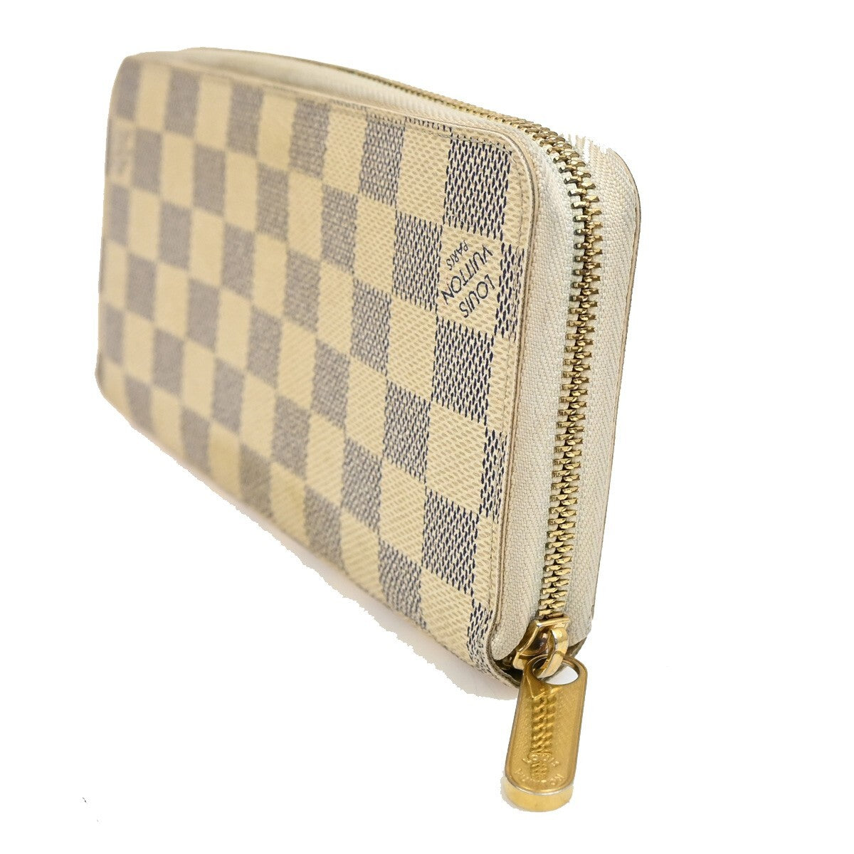 LOUIS VUITTON Zippy Wallet Long Bifold Damier Azur Leather WE N60019 65FB563